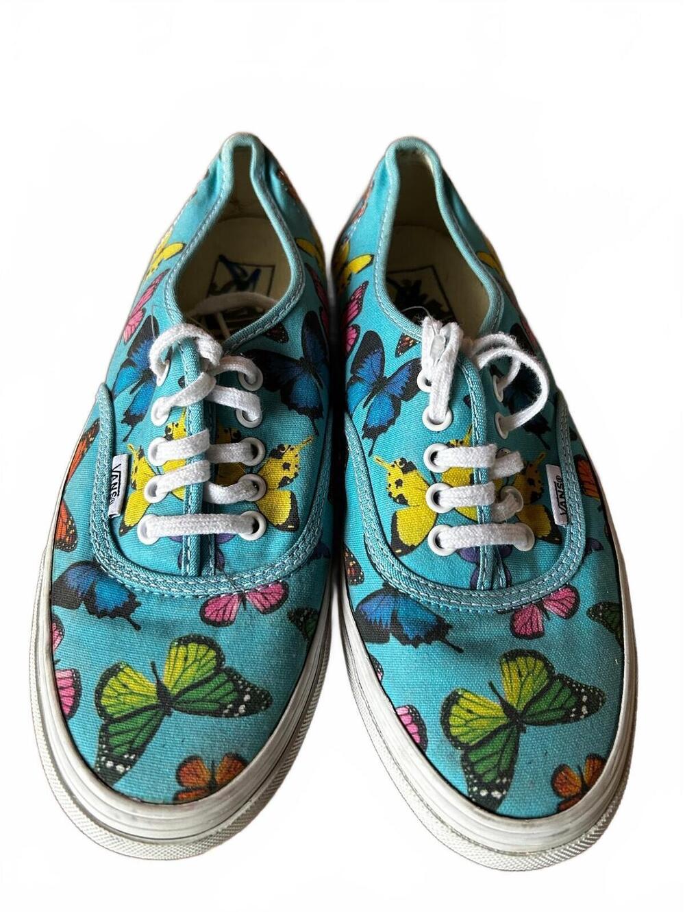 Unisex Vans Authentic Slim Sneakers Butterflies Scuba Blue Casual Street - Picture 3 of 9